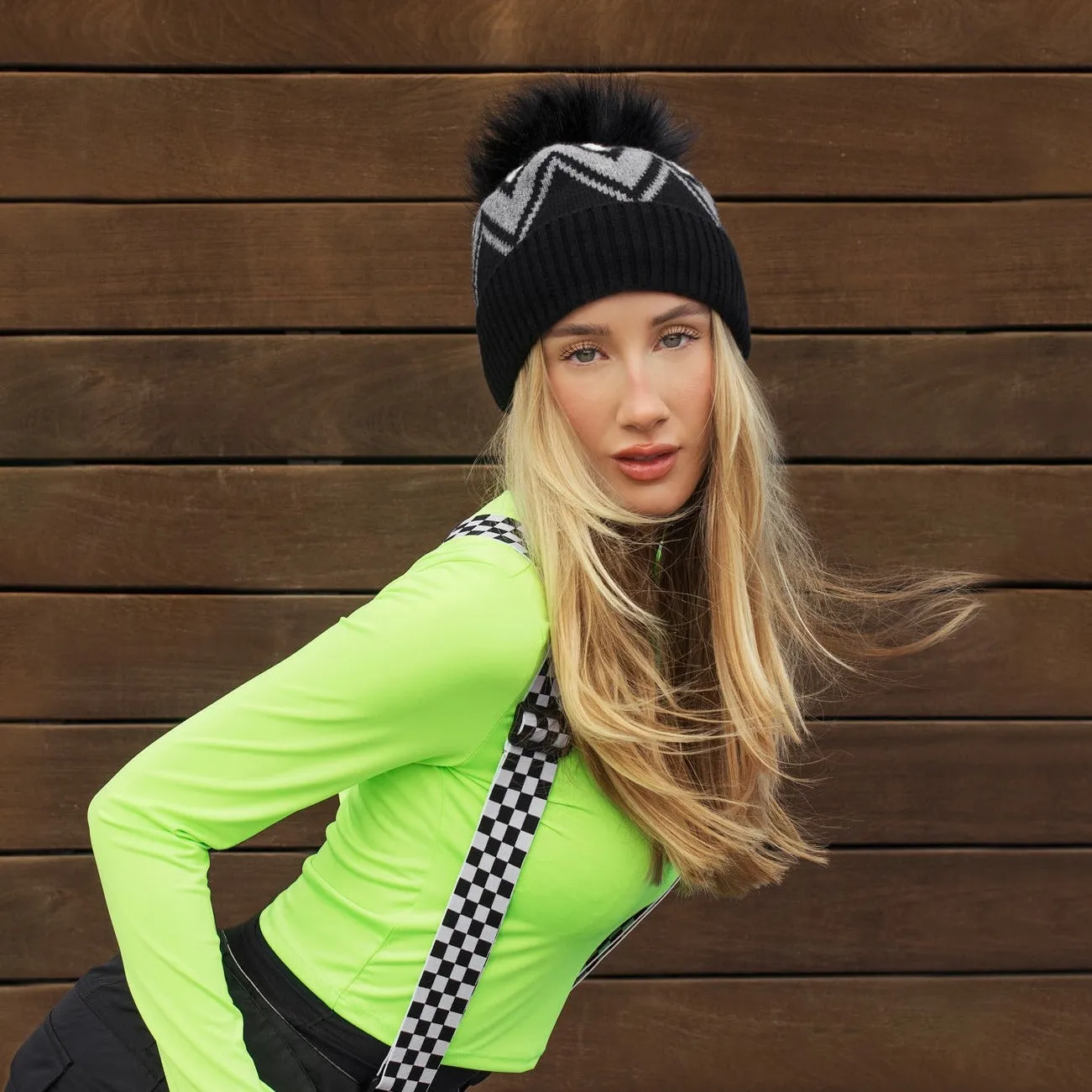 Aspen Removable Snap-On Fur Pom Beanie