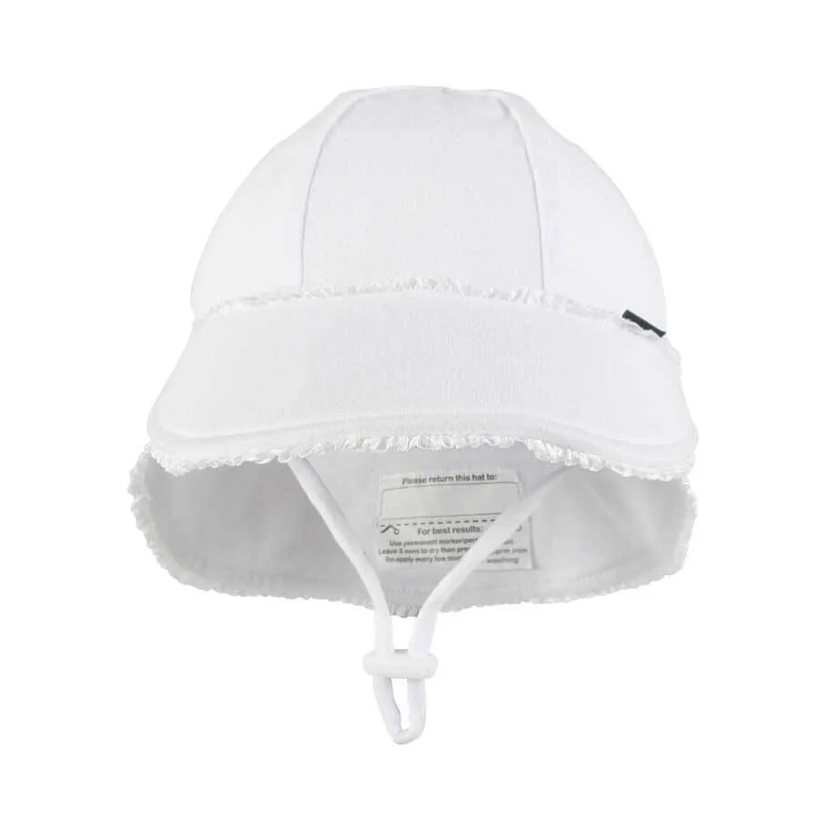 BEDHEAD LEGIONNAIRE HAT RUFFLE TRIM WHITE