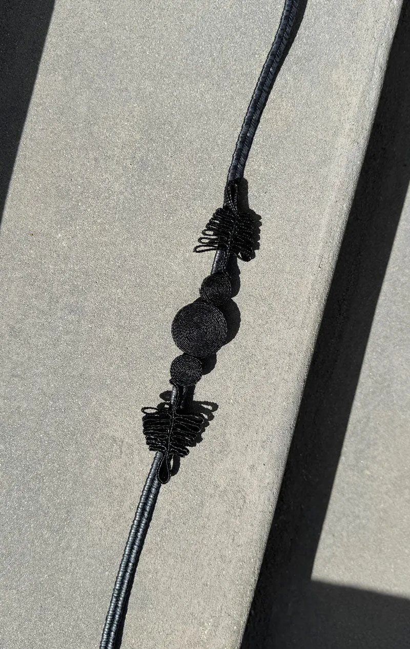Black Raffia belt-Size small