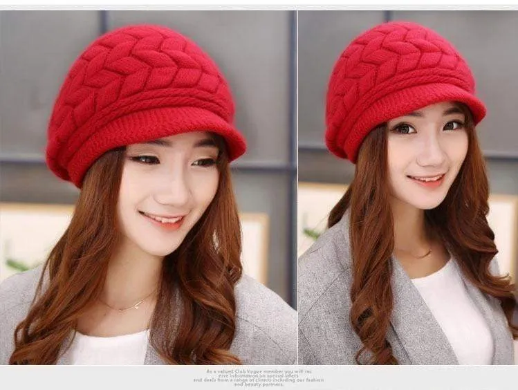 Fall Winter Beanies Knitted Rabbit Hats