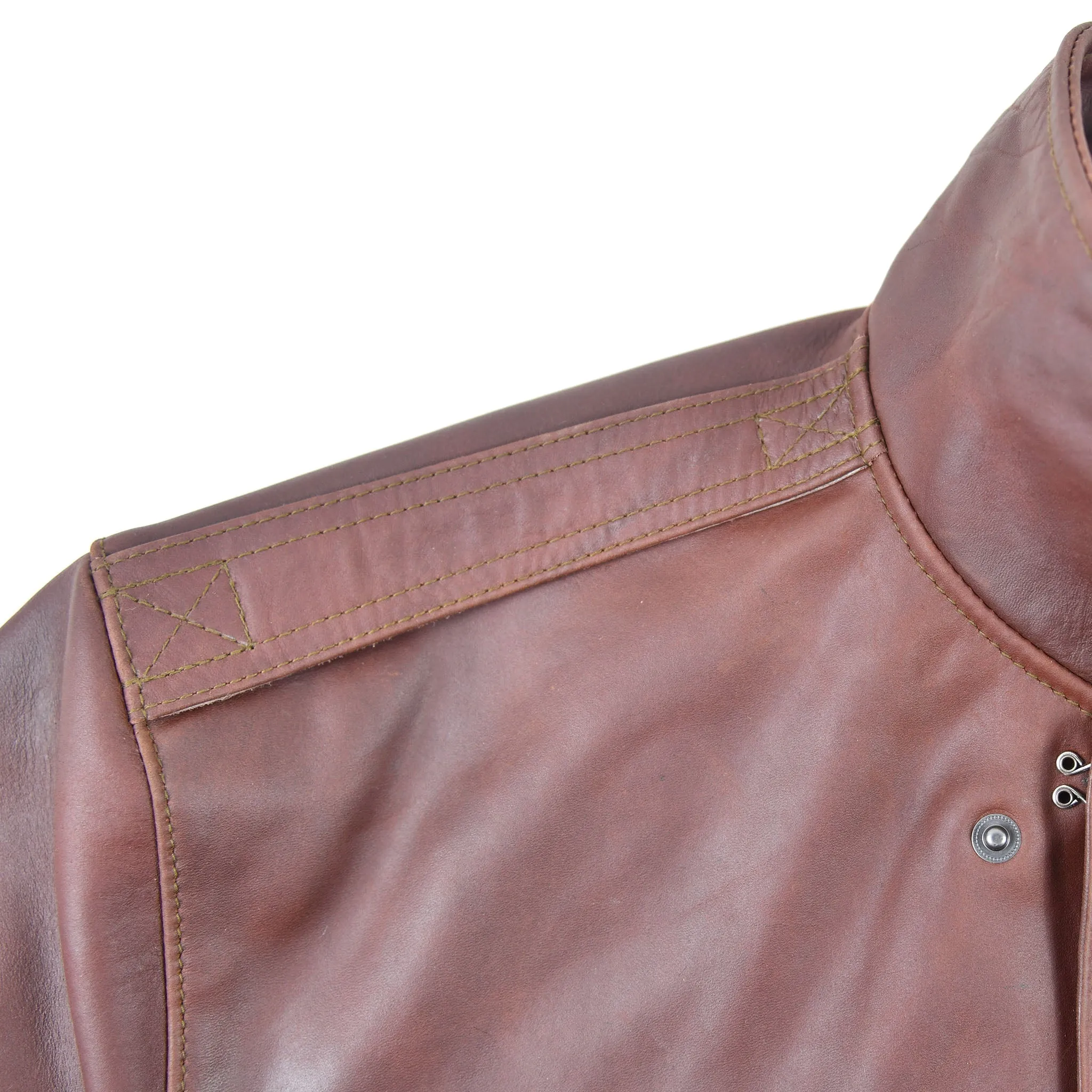 FiveStar Leather Men A2 Repro Monarch Mfg. Co. DWG. No. 301415 A.C. Order W535-A.C-23378 Brown Horsehide