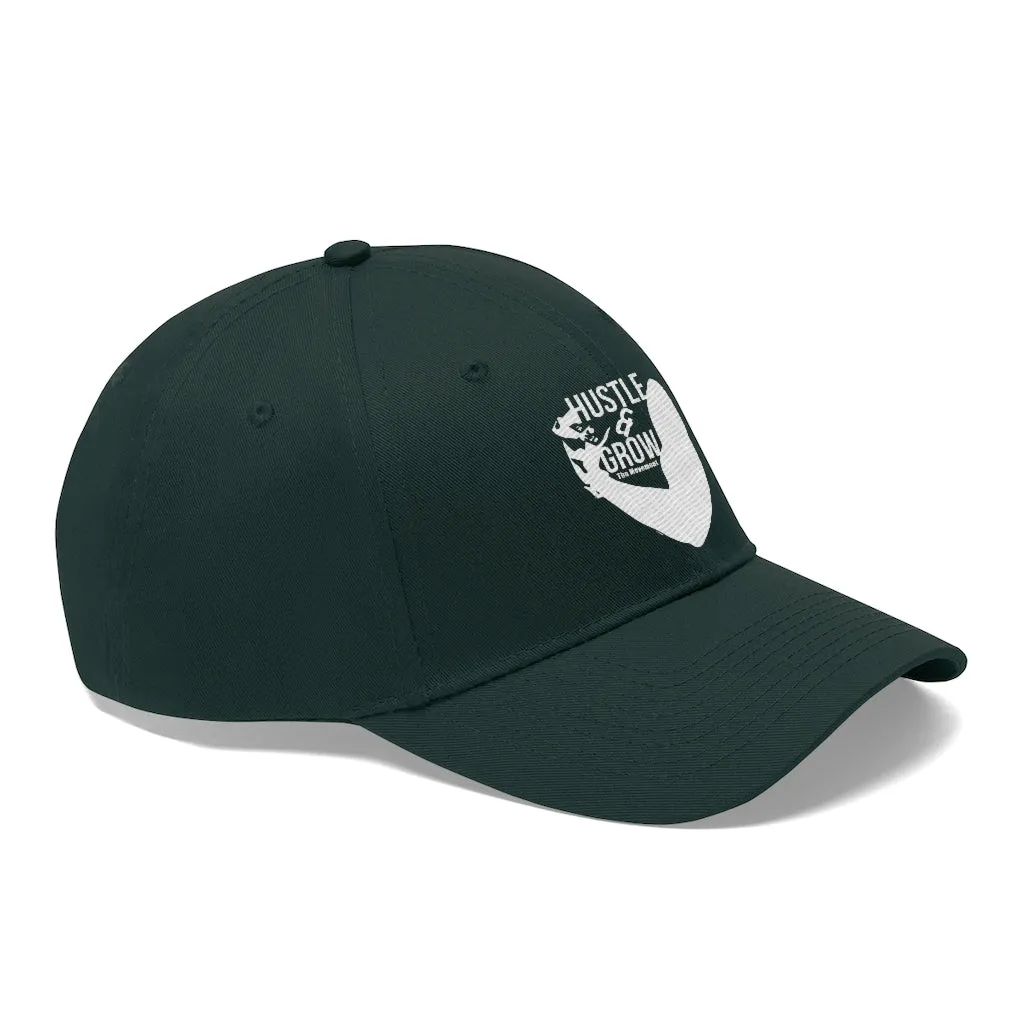 Hustle & Grow Twill Hat (Forest Green/White)