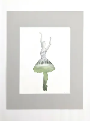 Inner Peace Ballerina Original Watercolor Painting