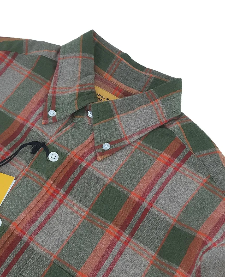 N°5 Classic Buttondown Collar LS Green Orange