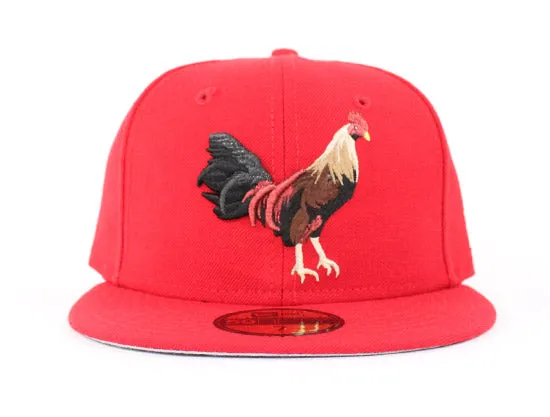 ROOSTER New Era 59Fifty Fitted Hat (RED GRAY UNDER BRIM)