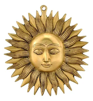 Sun God 'Surya' Brass Wall Plaque